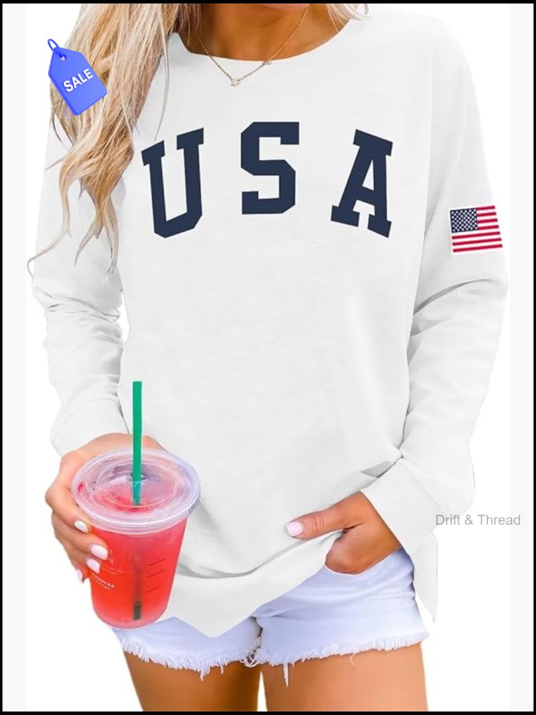 Casual Long Sleeve Graphic Crew Neck Sweatshirt Pullover Top